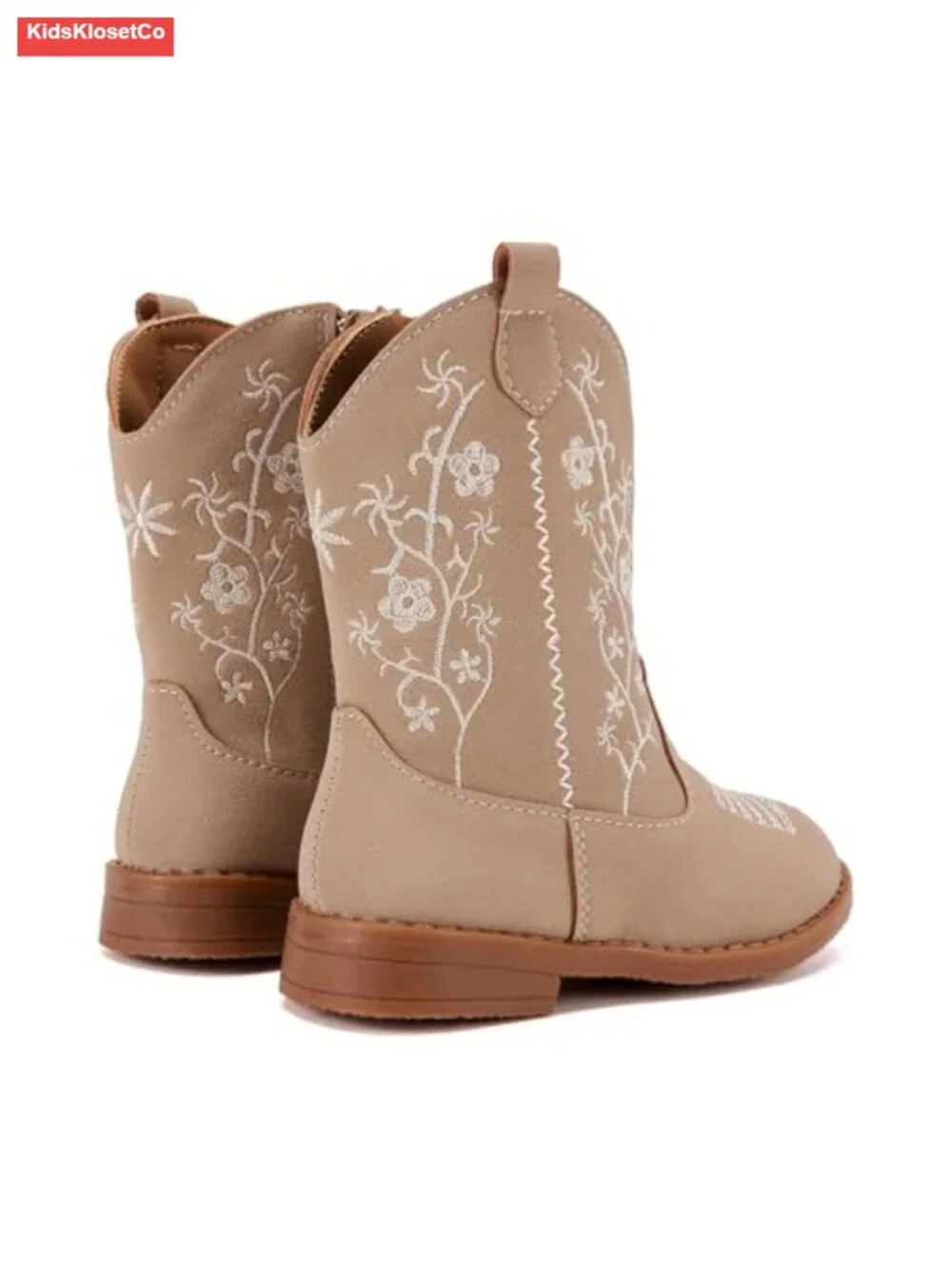 Toddler Girls Cowboy Boots Pointed Toe Western Boots Mid Calf Side Zipper